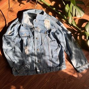 Distressed Denim Jean Jacket